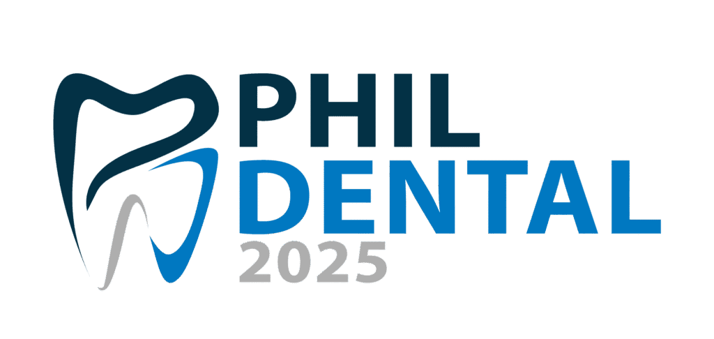 Official logo of PHIL DENTAL 2025, showcasing a stylized blue and gray tooth icon alongside bold text. The event is part of PhilMedical Expo 2025, highlighting innovations in dental care, equipment, imaging systems, and clinical solutions.