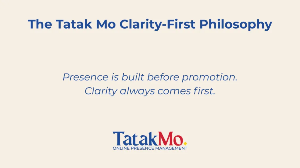 Quote graphic reinforcing clarity-first approach to avoid January content marketing mistakes