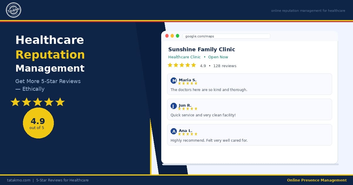 online reputation management for healthcare 5-star review clinic Philippines